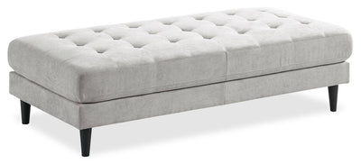 Metro 63" Fabric Ottoman with Tufted Cushion - Neutral | Pouf Metro de 63 po en tissu avec coussin capitonné - neutre