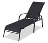 Tuscany Outdoor Patio Lounger with Adjustable Backrest - Metal, UV & Weather Resistant - Grey/Black