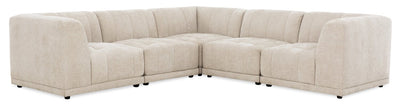 Kort & Co. Oaklyn Modular 5-Piece Fabric Sectional with Tufted Seat Cushions - Beige | Sofa sectionnel modulaire Oaklyn Kort & Co. 5 pièces en tissu avec coussins de siège capitonnés - beige