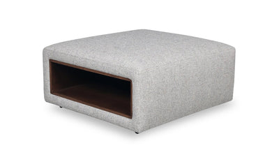 Geneva 32.5" Chenille Fabric Cocktail Ottoman with Storage and Wood Legs - Cloud Beige | Pouf table à café Geneva de 32,5 po en tissu de chenille avec rangement et pattes en bois - beige nuage