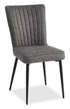 Tavo Dining Chair with Microfibre Polyester Fabric, Metal - Grey