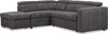 Drake 3-Piece Left-Facing Faux Suede Fabric Sleeper Sectional with Storage Ottoman - Cement Grey
