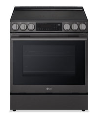 LG 6.3 Cu. Ft. Smart Electric Range with Air Fry – Black Stainless Steel - LSEL6335ZE