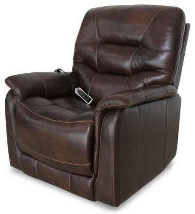 Parker 36" Genuine Leather 3-Position Power Lift Reclining Chair - Brown | Fauteuil basculeur à inclinaison électrique à 3 positions Parker de 36 po en cuir véritable - brun | PARK2BLC
