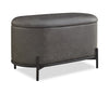 Victoria 18” Faux Leather Storage Ottoman with Metal Base – Charcoal
