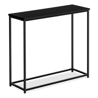 Alma 31.5" Modern Sofa Table - Black with Black Metal Frame | Table de salon moderne Alma de 31,5 po - noire avec armature en métal noir