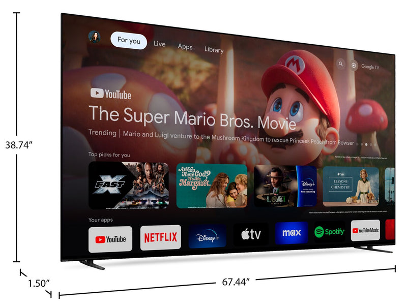 Sony 77\" Bravia 8 OLED 4K UHD Smart Google TV (K77XR80) - 2024 Model