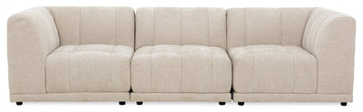 Kort & Co. Oaklyn Modular 109" Fabric Sofa with Tufted Seat Cushions - Beige | Sofa modulaire Oaklyn Kort & Co. de 109 po en tissu avec coussins de siège capitonnés - beige