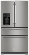 KitchenAid 36\" 26.2 Cu. Ft. French-Door Refrigerator - PrintShield Stainless - KRMF536RPS