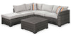 Victoria 4-Piece Outdoor Patio Set with Loveseat, Armless Chair, Corner Chair & Ottoman - Weather Resistant - Grey