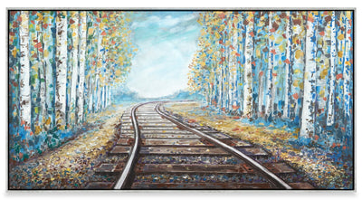 Railroad Home Acrylic Canvas Artwork – 31" x 60" | Œuvre d’art acrylique « Railroad Home » sur toile - 31 po x 60 po