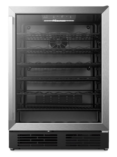 Hisense 5.4 cu. ft. 54-Bottle Hybrid Beverage and Wine Cooler with Reversible Door - Black - HWS054B1ASD | Refroidisseur hybride à boissons et à vin Hisense de 5,4 pi3 pour 54 bouteilles avec porte réversible - noir - HWS054B1ASD