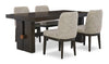 Metro 5pc Dining Set with Table & 4 Chairs; 72-90\"W Extension, Trestle Base - Brown