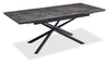 Tavo Dining Table with 63-79\"W Extension, Metal, Pedestal Base - Grey & Black
