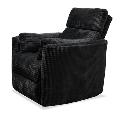 Remi 38" Fabric Swivel Glider Power Reclining Chair with USB Ports – Charcoal | Fauteuil pivotant coulissant à inclinaison électrique Remi de 38 po en tissu avec ports USB - anthracite
