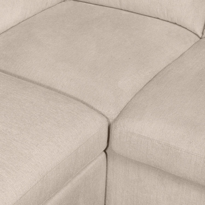 Envy 5-Piece Right-Facing Chenille Fabric Sleeper Sectional with Storage Chaise - Almond Beige