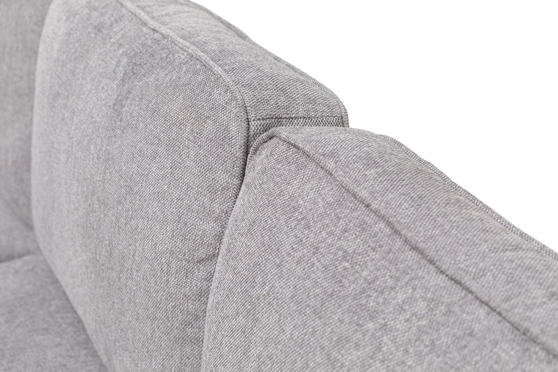 Kort & Co. Kassia 2-Piece Linen-Look Fabric Sectional with Wood Base and Legs - Grey