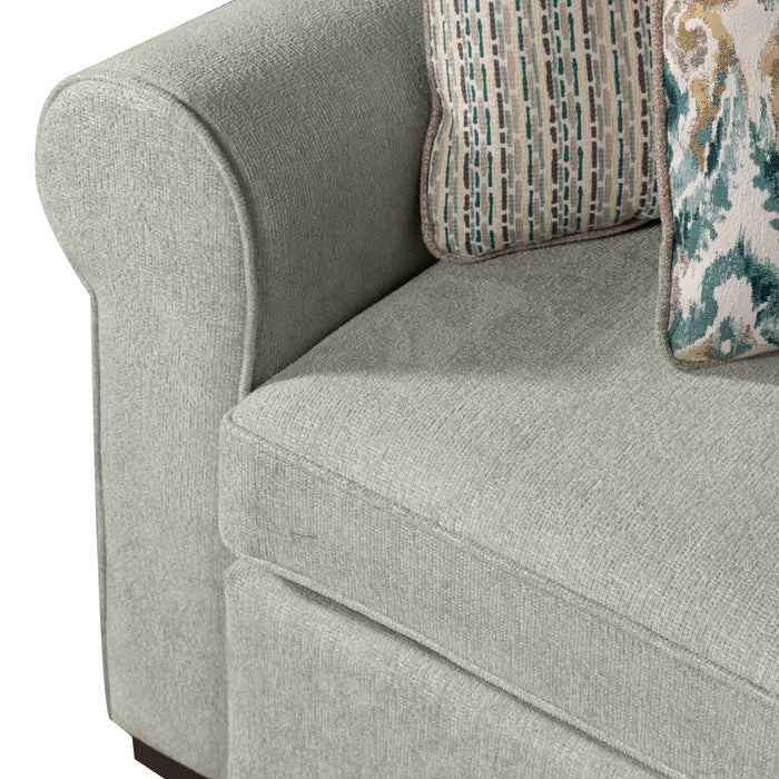 Scott Living Haven 4-Piece Right-Facing Chenille Fabric Sleeper Sectional with Storage Chaise - Seafoam Blue