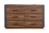 Dante Bedroom 6-Drawer Dresser, 60\"W x 36\"H - Brown