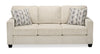 Made in Canada Lennox 83\" Chenille Fabric Sofa with Reversible Cushions and Accent Pillows - Taupe