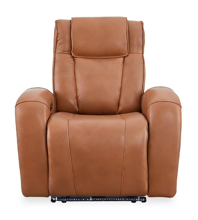 Shaquille O’Neal Home Titan 42" Genuine Leather Power Reclining Chair with Shaq-o-pedic Comfort – Earth | Fauteuil à inclinaison électrique Titan de Shaquille O’Neal Home de 42 po en cuir véritable avec confort Shaq-o-pedic - terre