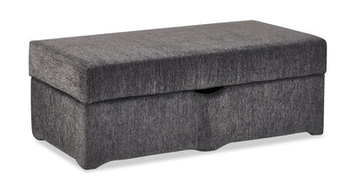 Made in Canada Morgan 48" Chenille Fabric Storage Ottoman - Grey | Pouf de rangement Morgan de 48 po fabriqué au Canada en tissu de chenille - gris