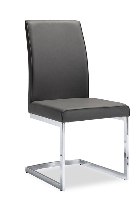 Naya 5pc Dining Package with 63-78.75\"W Extension Table & 4 Chairs - Faux White Marble & Grey