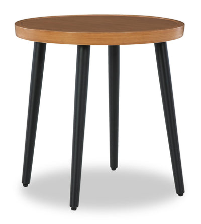 Tofino Outdoor Patio Round End Table - 22"W, Aluminum, UV & Weather Resistant - Brown/Black | Table de bout ronde Tofino pour la terrasse à l’extérieur - 22 po (L), aluminium, résistant aux rayons UV et aux intempéries - brune et noire