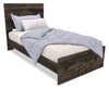 Riley Panel Bed with Headboard & Frame for Kids, Made in Canada, Grey - Twin Size