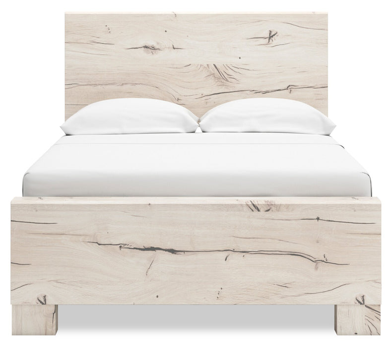 Derekson Panel Bed with Headboard & Frame, Rustic White - Full Size