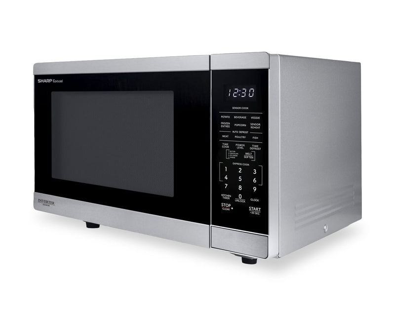 Sharp 1.4 Cu. Ft. Carousel® Countertop Microwave with Inverter Technology - Stainless Steel - SMC1464KSC