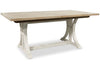 Quill Dining Table with Trestle Base, 72-90\"W - Antique White & Brown