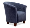 Ethan 31\" Linen-Look Fabric Tub-Style Accent Chair with Wood Legs – Navy