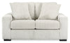 Willow 66\" Light Grey Fabric Loveseat with Track Arms and Reversible Seat and Back Cushions