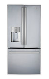 GE 33\" 17.5 Cu Ft. French-Door Counter-Depth Refrigerator – Stainless Steel - PYE18HYRCFS