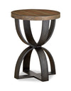 Brewer 20” Industrial Solid Wood Round End Table - Rustic Honey