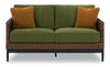 Tofino Outdoor Patio Loveseat - Resin Wicker, UV & Weather Resistant - Green/Brown/Black