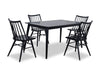 Astro 5pc Dining Set with Table & 4 Spindle-Back Chairs, 59.1\"W - Black