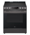 LG 6.3 Cu. Ft. Smart Electric Range with Air Fry – Black Stainless Steel - LSEL6333ZE