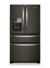 Whirlpool 36\" 24.5 Cu. Ft. French-Door Refrigerator - Black Stainless Steel - WRMF3636RV