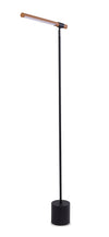 Hollar 56\" Matte Black and Wood LED Floor Lamp