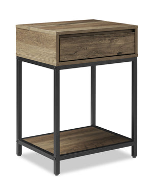 Akio Bedside 1-Drawer Nightstand with Lift-top Storage, 18