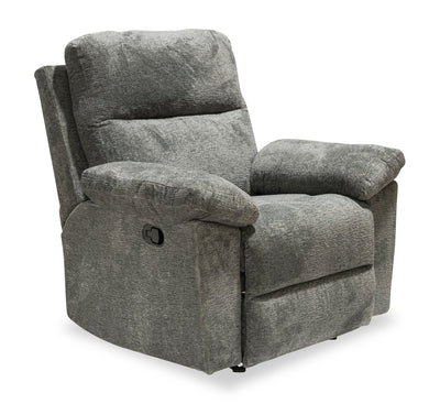 Made in Canada Oliver 40" Chenille Fabric Glider Reclining Chair - Addison Pewter Grey | Fauteuil coulissant inclinable Oliver de 40 po fabriqué au Canada en tissu de chenille - gris étain Addison