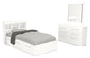Riley Mates Bed 5pc Set with Bookcase Headboard, Dresser & Mirror, White - Twin Size