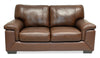 Classico 71\" Genuine Leather Loveseat with Wood Legs – Tobacco