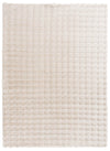 Faux Fur Bubble Ivory Area Rug with Memory Foam Backing - 7' x 10'