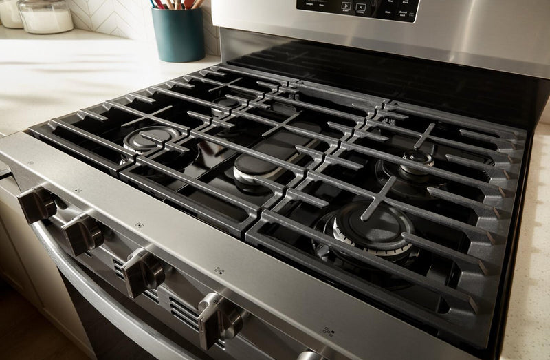Whirlpool 5 Cu. Ft. Gas Range with Air Fry and Self-Clean - Black Stainless Steel - WFGS5030RV