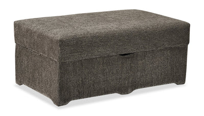Made in Canada Lennox 40" Chenille Fabric Storage Ottoman - Grey | Pouf de rangement Lennox de 40 po fabriqué au Canada en tissu de chenille - gris