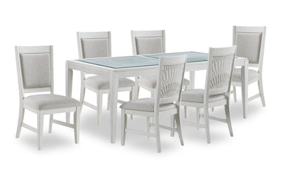 Vida 7pc Dining Set with Table & 6 Chairs, 78"W - Sand | Ensemble de salle à manger Vida 7 pièces avec table de 78 po (L) et 6 chaises - sable