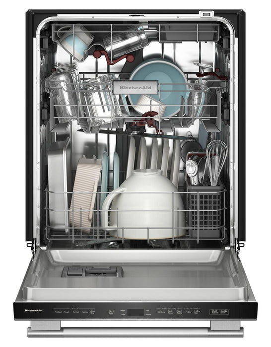KitchenAid 24\" 44 dBA Dishwasher with 360° Max Jets™ Third Rack -PrintShield Stainless Steel - KDTS424SPS